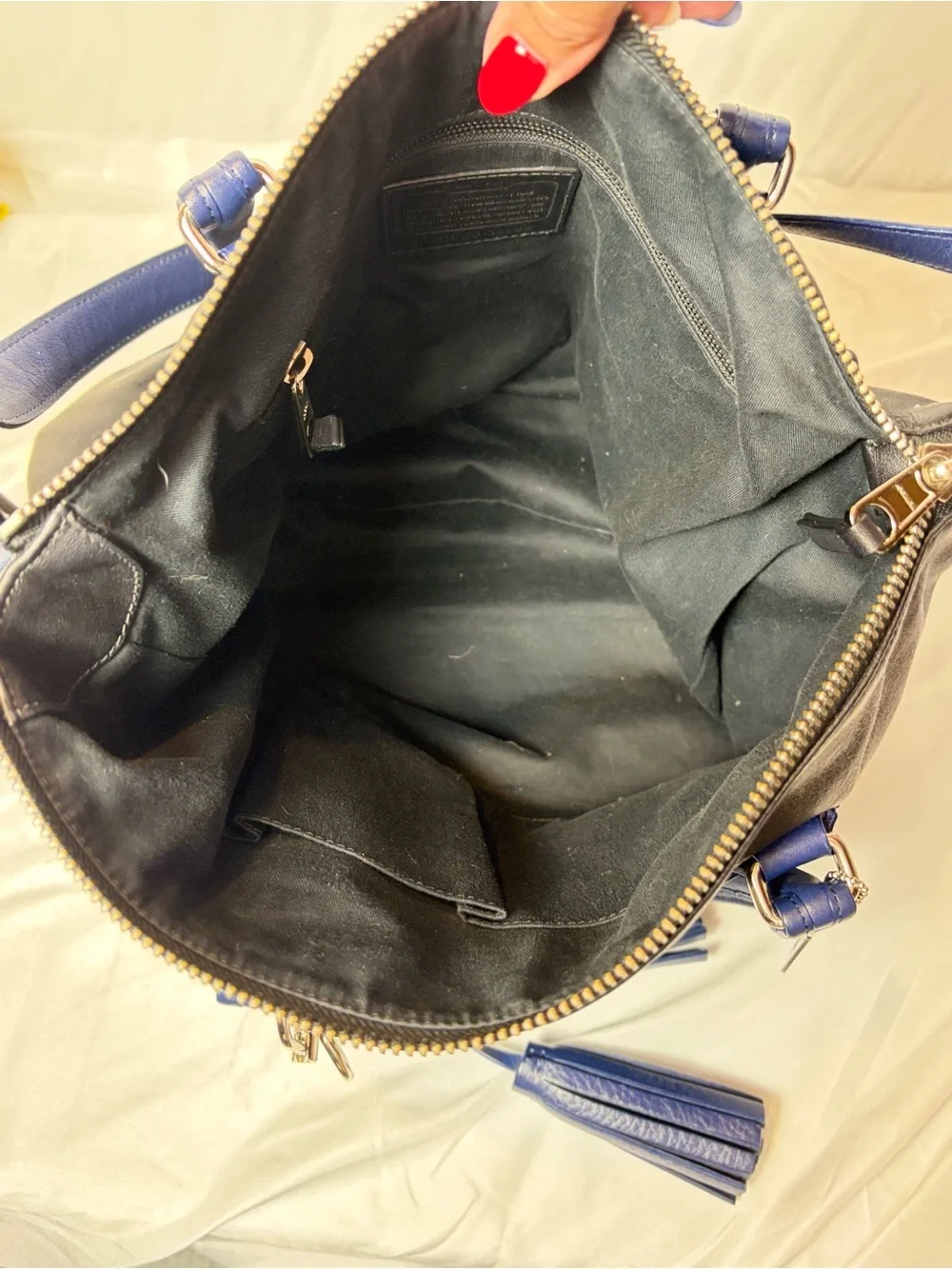 Coach Legacy Leather Rory Satchel Navy Black Colorblock 19902